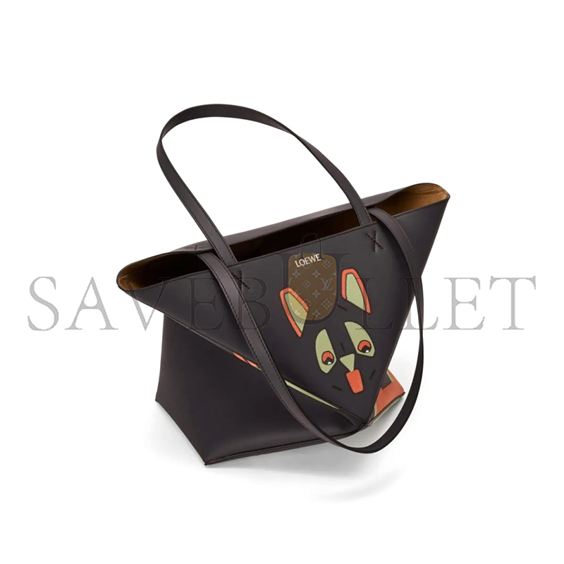 L0ew* FRINGE CAT PUZZLE FOLD TOTE A779G50X90 (31.5*25.5*14.5cm)